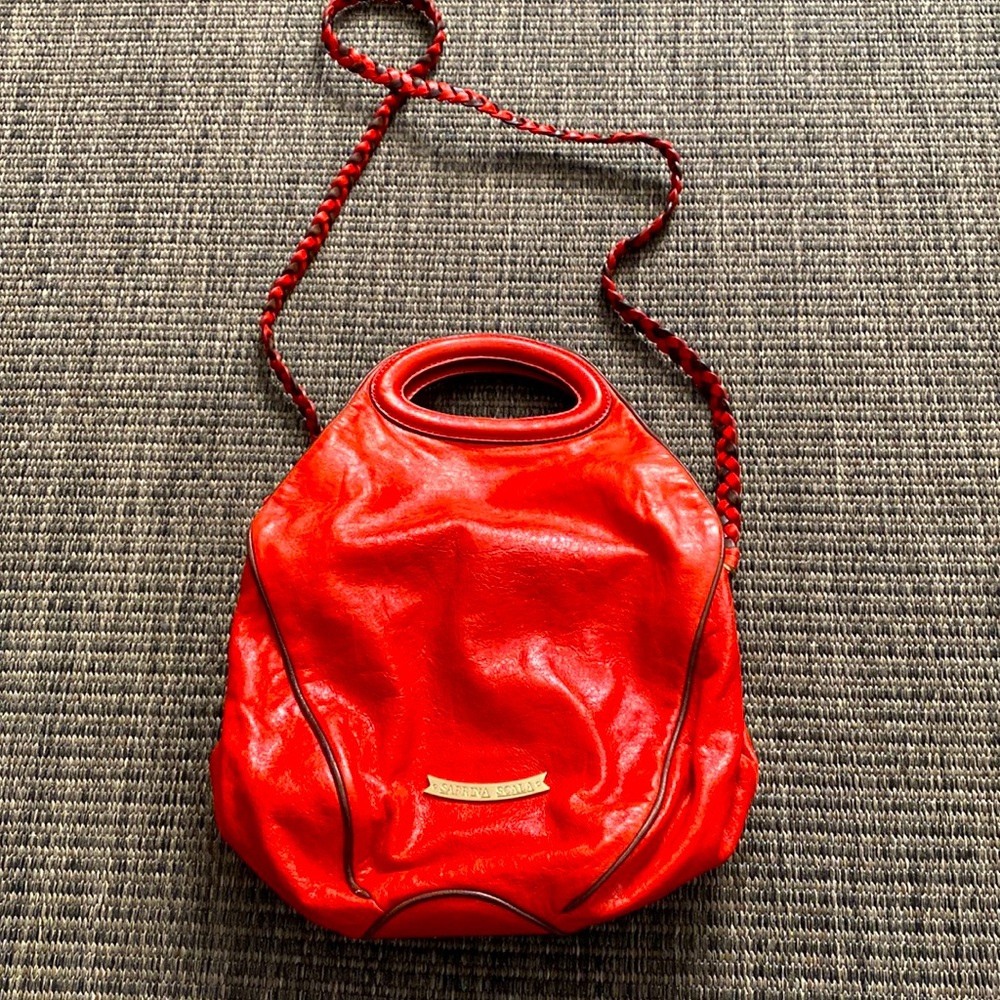 Sabrina Scala Italian Leather Red Handbag